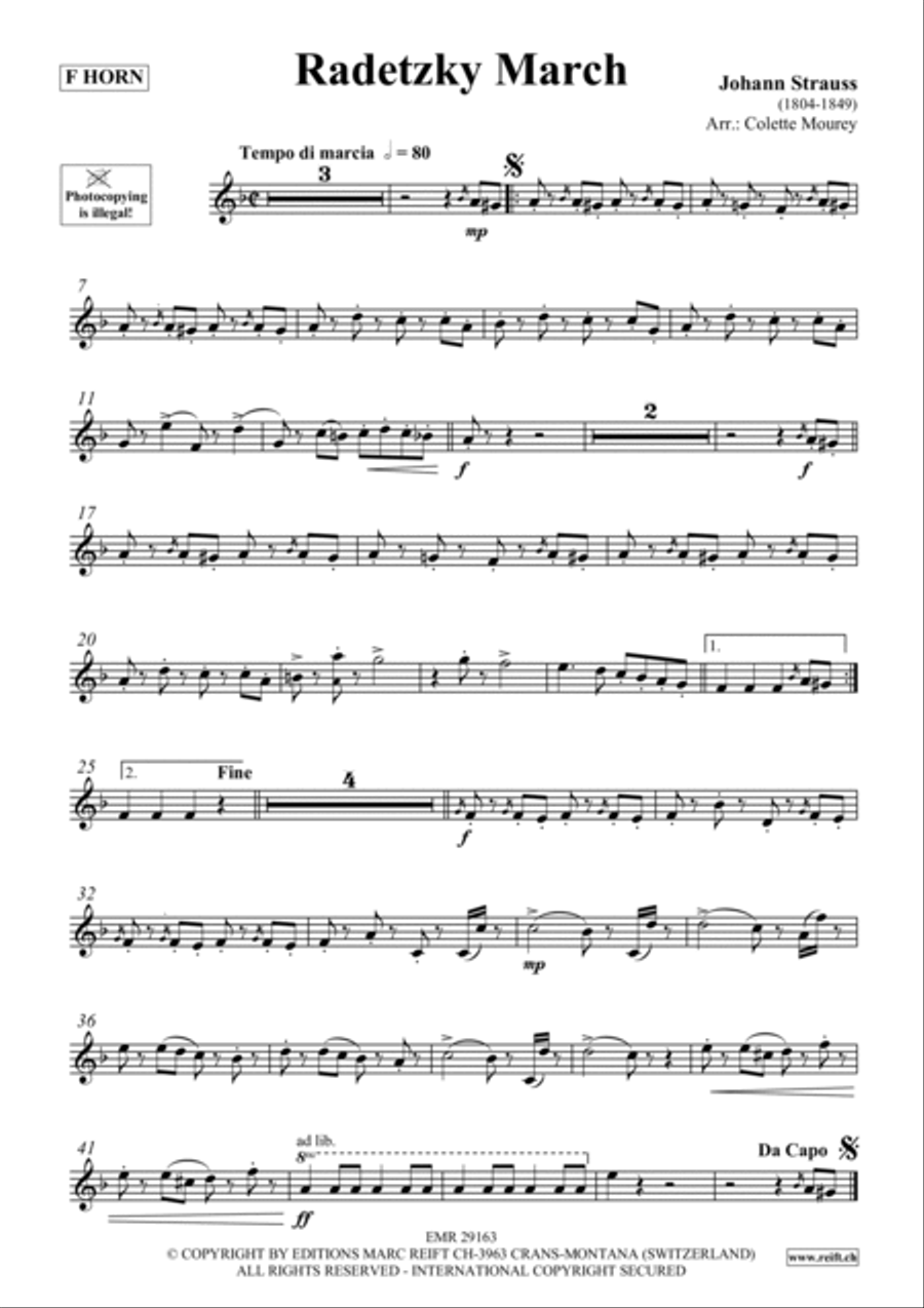Radetzky March Horn scores gallery preview page 2