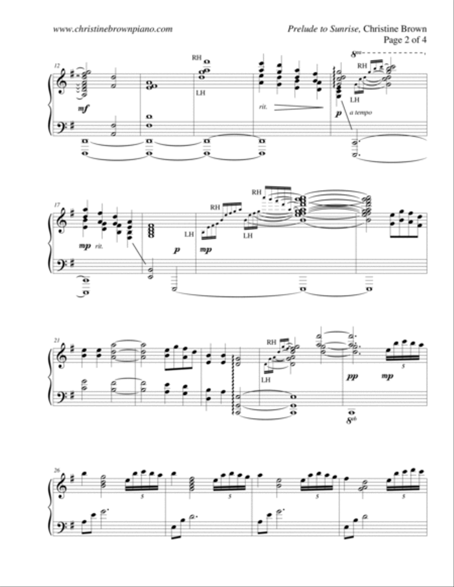 Prelude to Sunrise Piano Solo scores gallery preview page 3