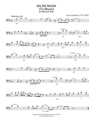 Franz Schubert - "An Die Musik" ('to Music') Bassoon solo