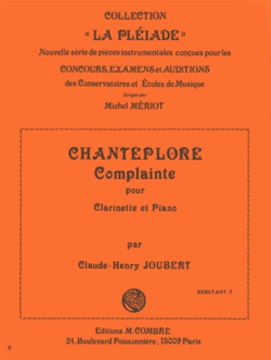 Chanteplore (complainte) Clarinet Solo scores gallery preview page 1