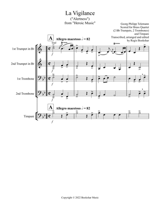 La Vigilance (from "Heroic Music") (Bb) (Brass Quartet - 2 Trp, 2 Trb, Timp)