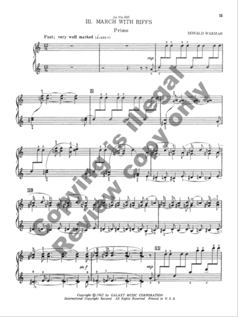 Three Marches for Four Hands Piano Duet scores gallery preview page 24