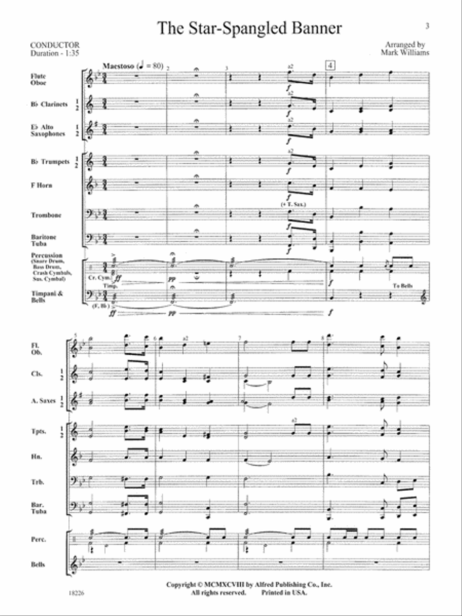 The Star Spangled Banner: Score Concert Band scores gallery preview page 3