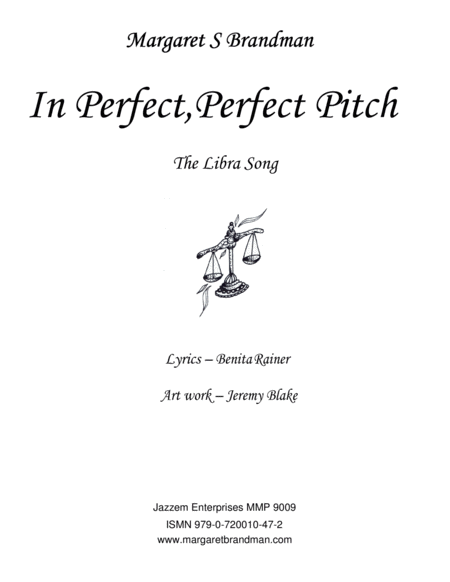 In Perfect, Perfect Pitch by Margaret Brandman Medium Voice - Digital Sheet Music