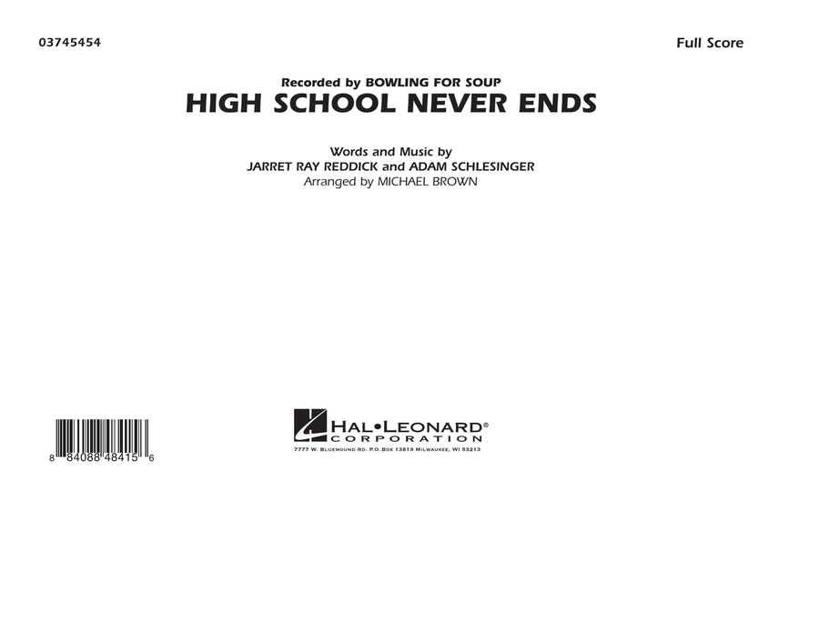 High School Never Ends - Full Score Marching Band scores gallery preview page 1