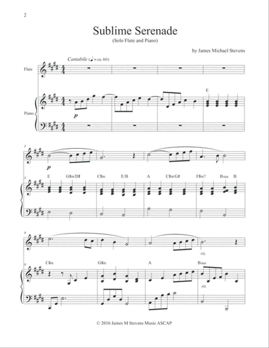 Sublime Serenade (Flute & Piano) Flute Solo scores gallery preview page 2