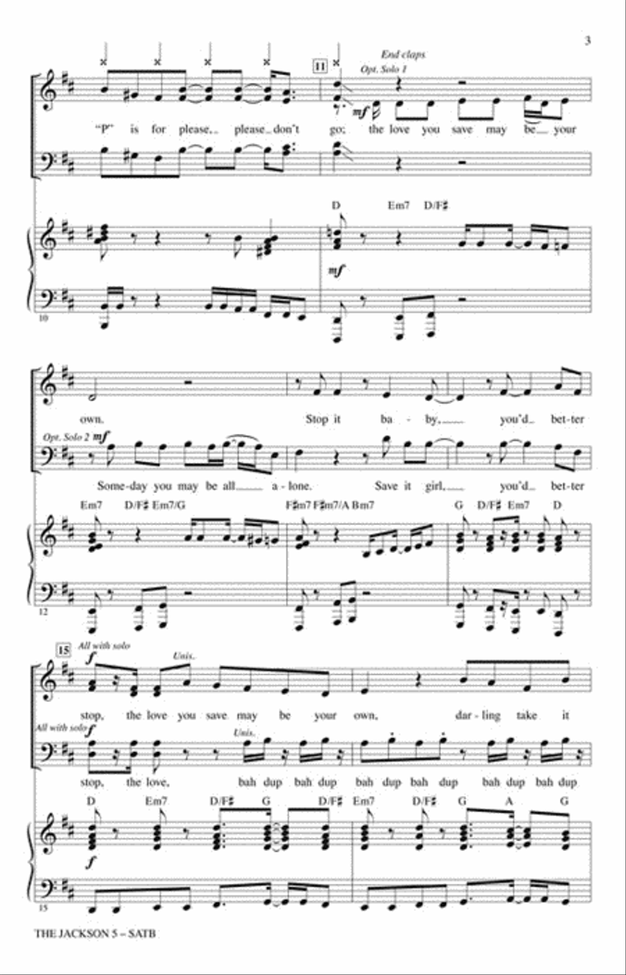 The Jackson 5 (from Motown The Musical) Show Choir scores gallery preview page 3