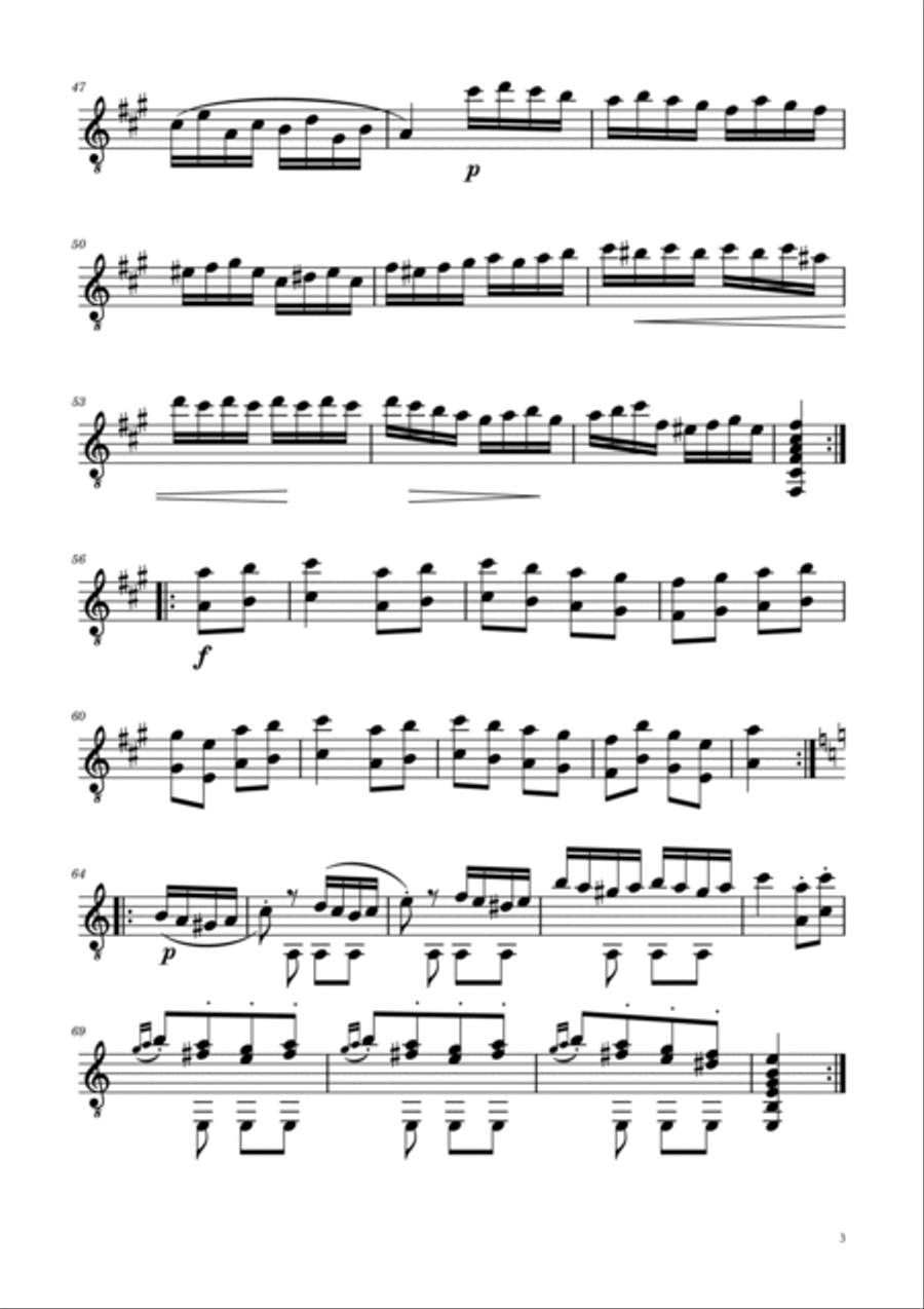 Rondo alla Turca Guitar Acoustic Guitar scores gallery preview page 3