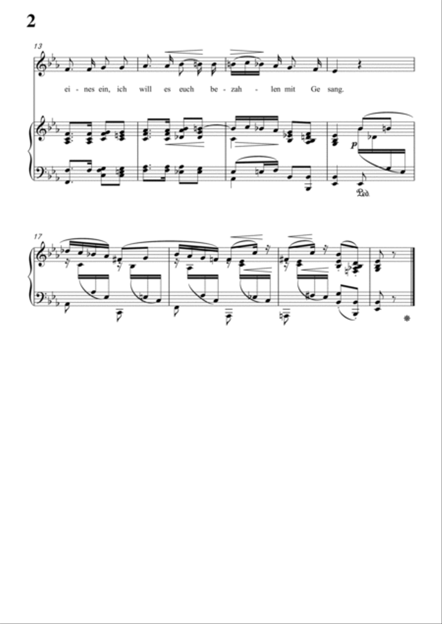 Schumann-O ihr Herren in E♭ Major for Voice and Piano Voice Solo scores gallery preview page 3