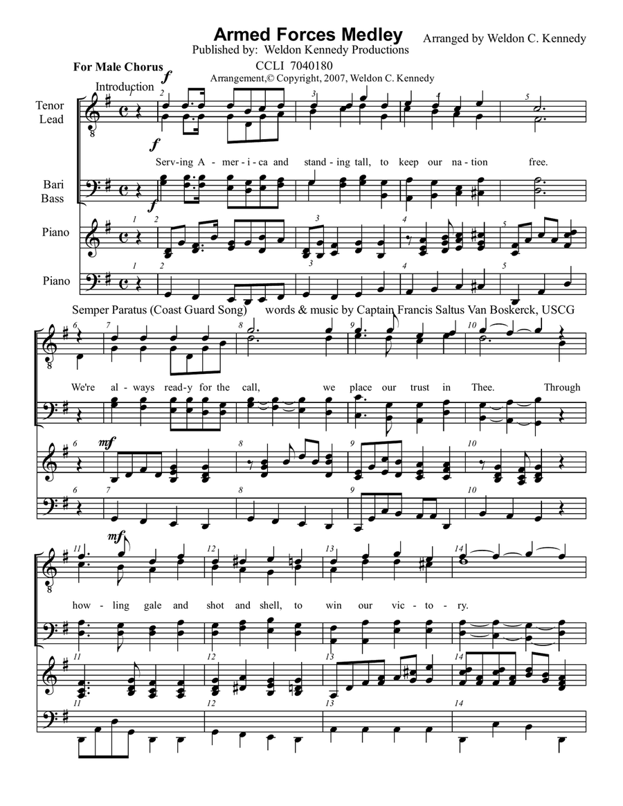 Armed Forces Medley Chamber Orchestra scores gallery preview page 1