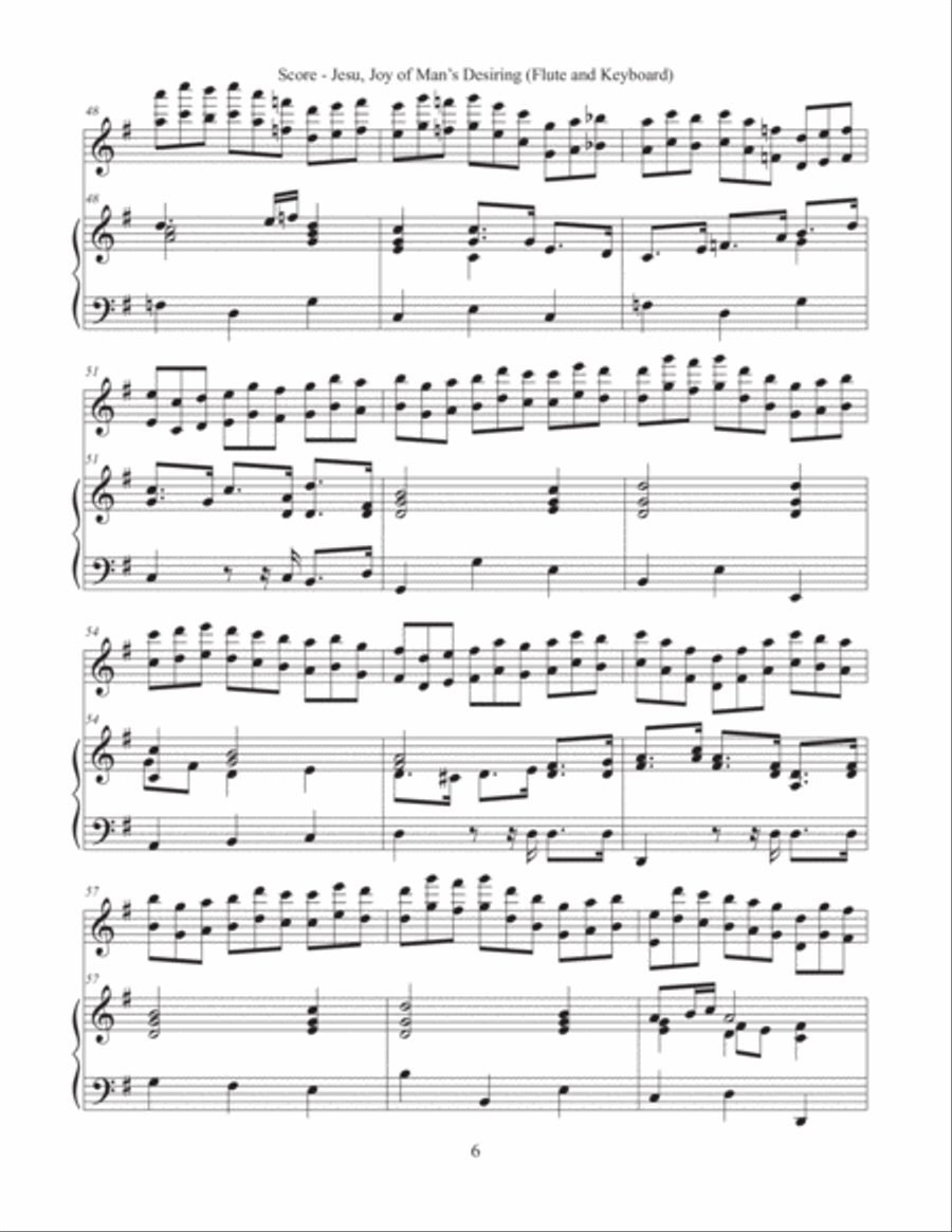 Jesu, Joy of Man's Desiring (Flute and Keyboard) Flute Solo scores gallery preview page 6