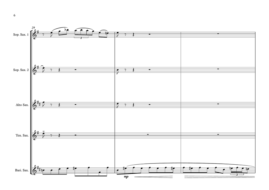 Für Elise Boogey Woogie for Saxophone Quintet Saxophone Quintet scores gallery preview page 6
