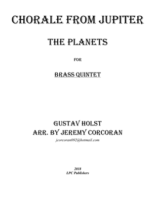Book cover for Chorale from Jupiter for Brass Quintet