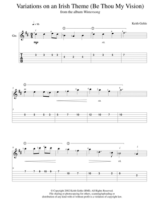 "Be Thou My Vision" for solo classical fingerstyle guitar (+TAB)