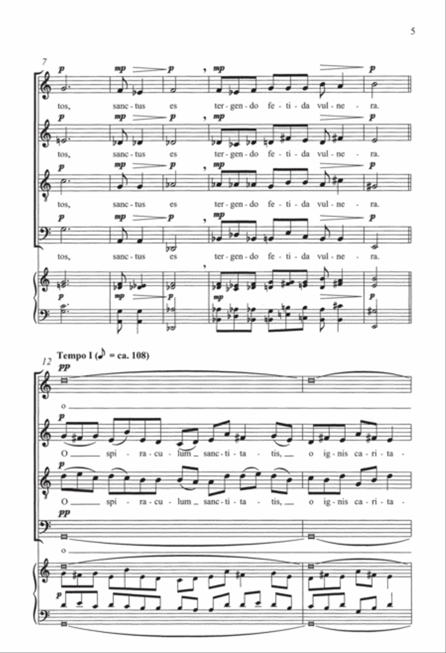 The Hildegard Motets: 5. O ignis Spiritus Paracliti 4-Part scores gallery preview page 5