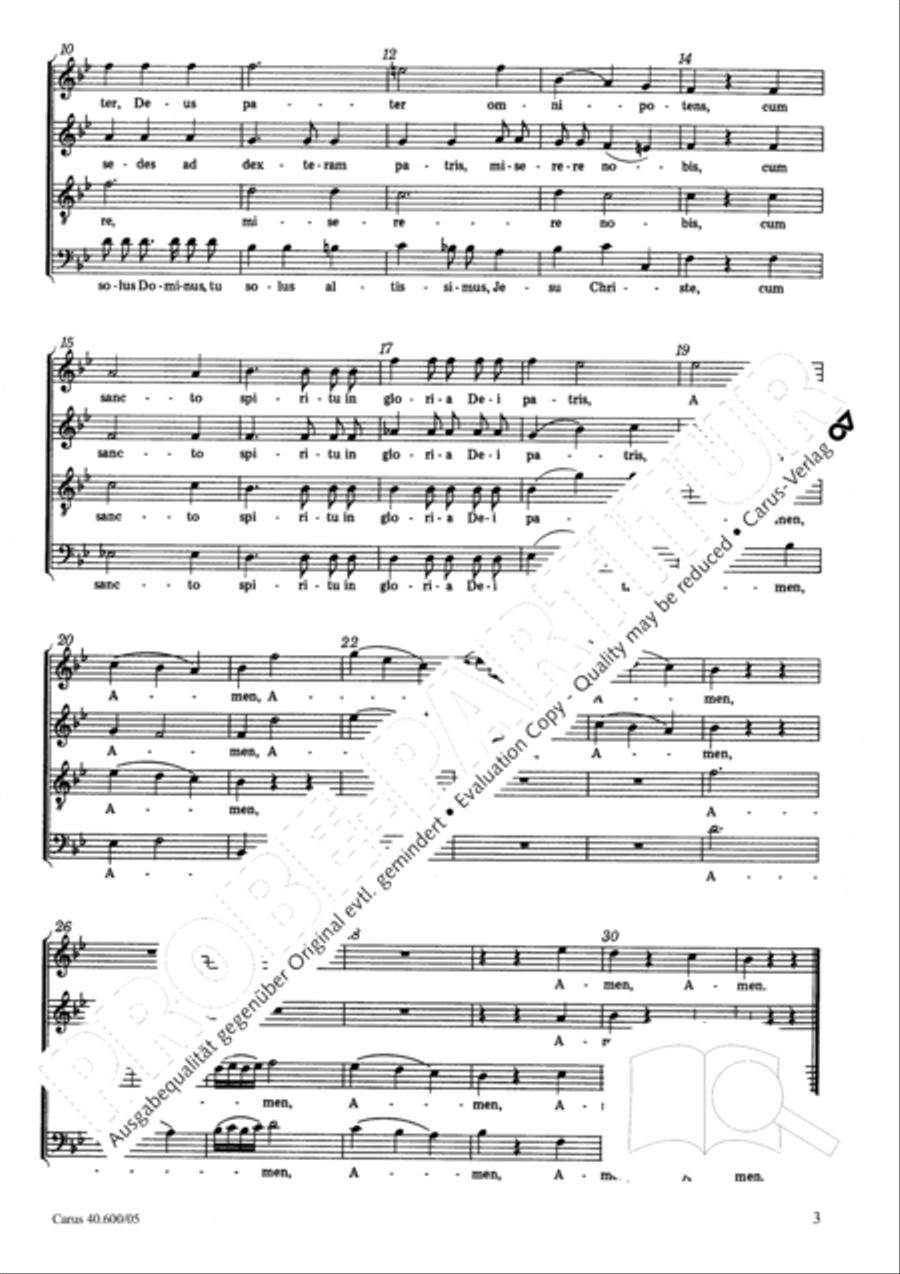 Missa brevis Sti. Joannis de Deo (Kleine Orgelsolomesse) 4-Part scores gallery preview page 4