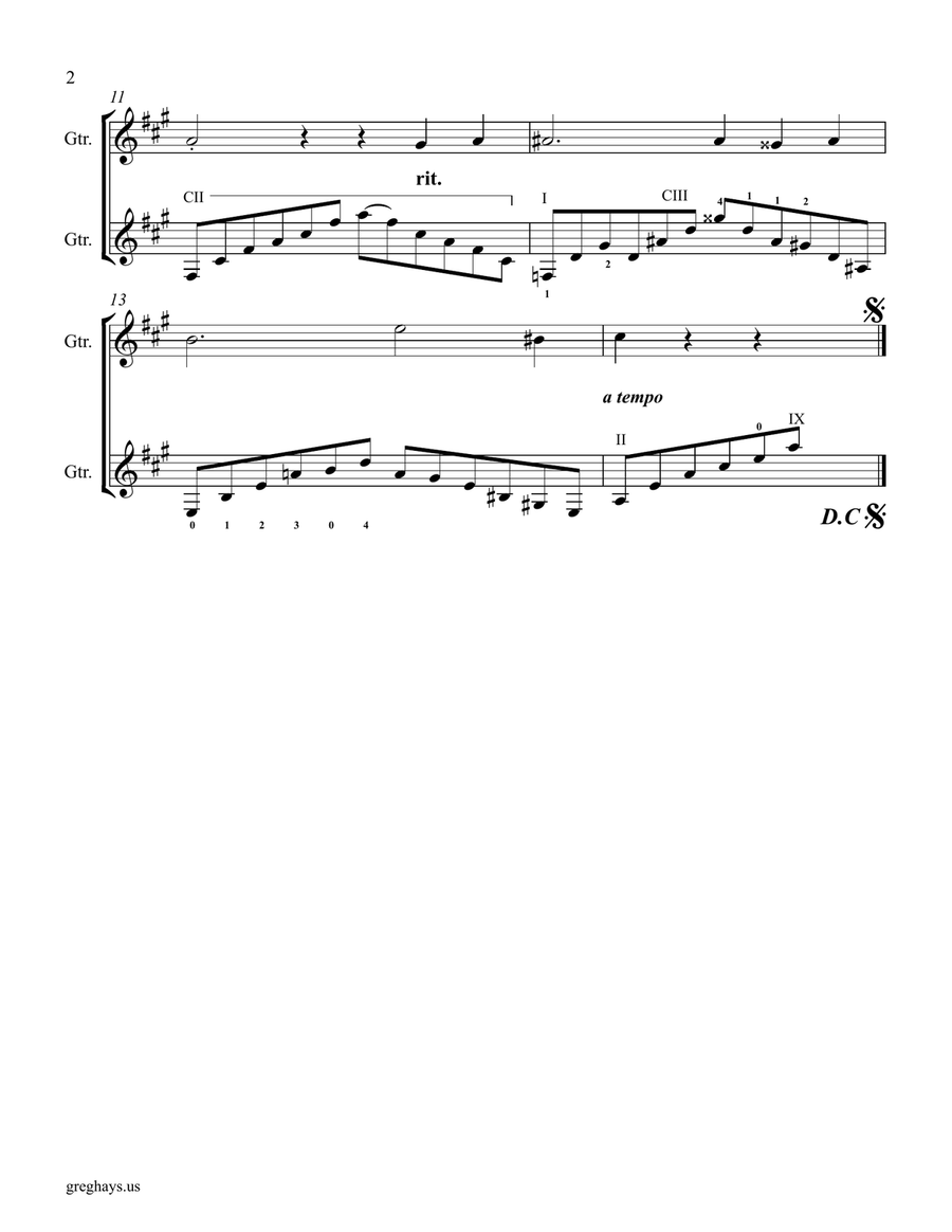 Carnaval, Op. 9, No:12, Chopin Classical Guitar scores gallery preview page 2