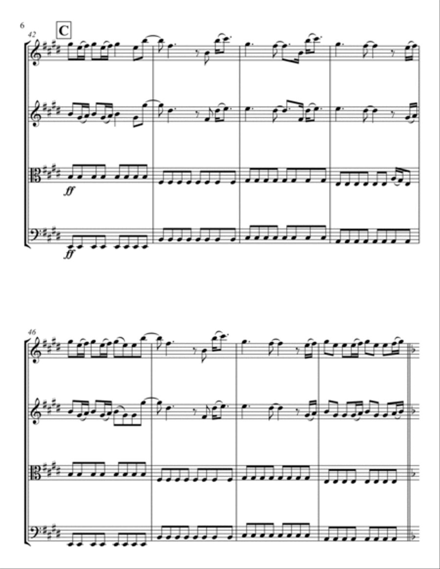 How Far I'll Go String Quartet scores gallery preview page 6
