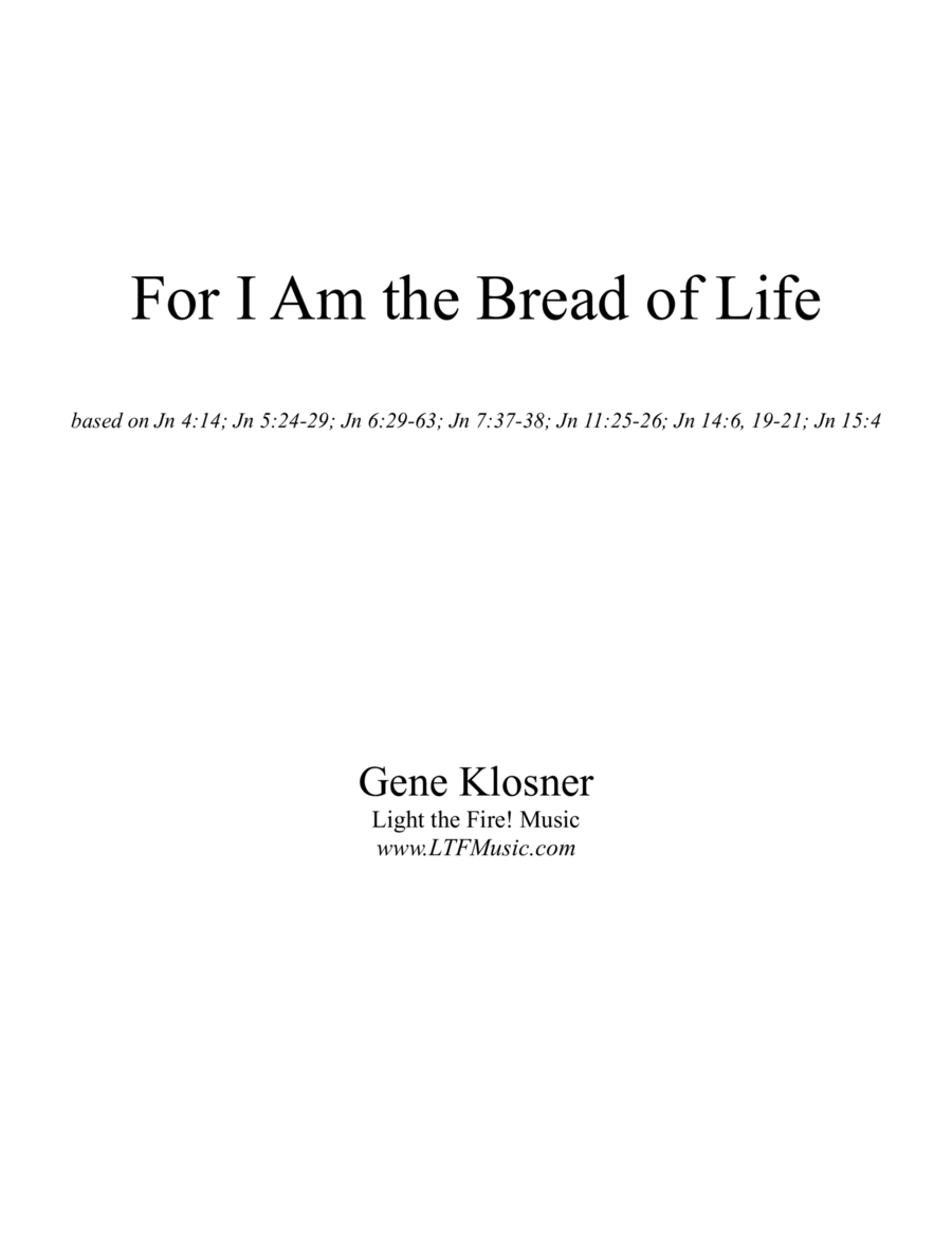 For I Am the Bread of Life [Octavo - Complete Package] Divisi scores gallery preview page 1