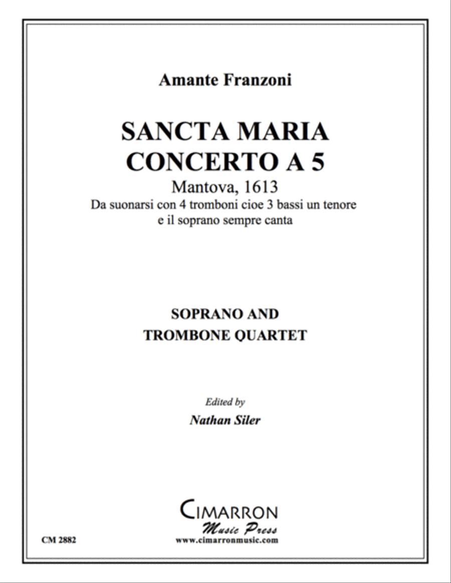 Sancta Maria Concerto A5 Trombone Quartet scores gallery preview page 1