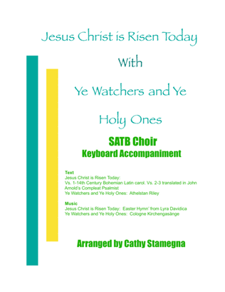 Book cover for Jesus Christ is Risen Today with Ye Watchers and Ye Holy Ones (SATB, Acc., Opt. Tpt. or C Instr.)