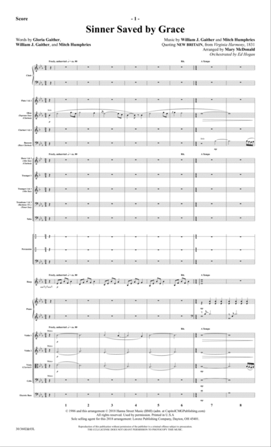 Sinner Saved by Grace - Orchestral Score and Parts Choir scores gallery preview page 3
