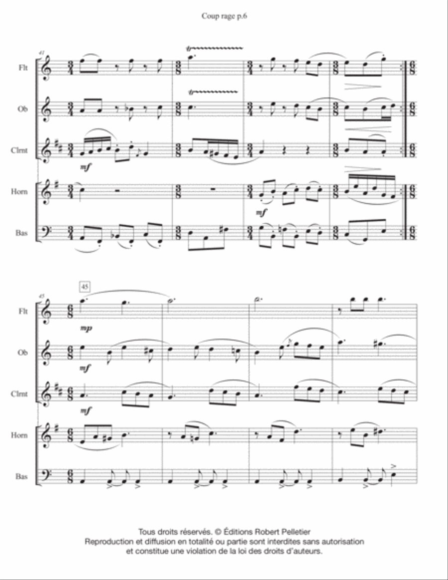 Coup Rage Coup Rage Woodwind Quintet scores gallery preview page 6
