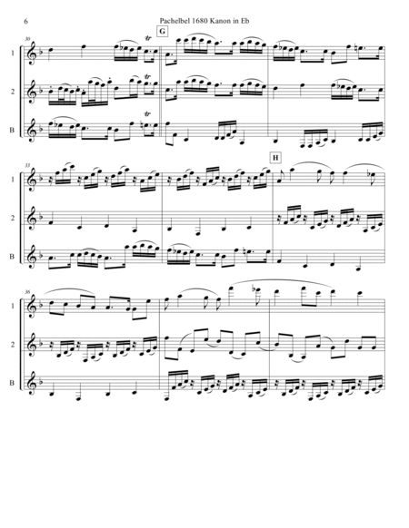 Pachelbel Canon in Eb Clarinet Trio
