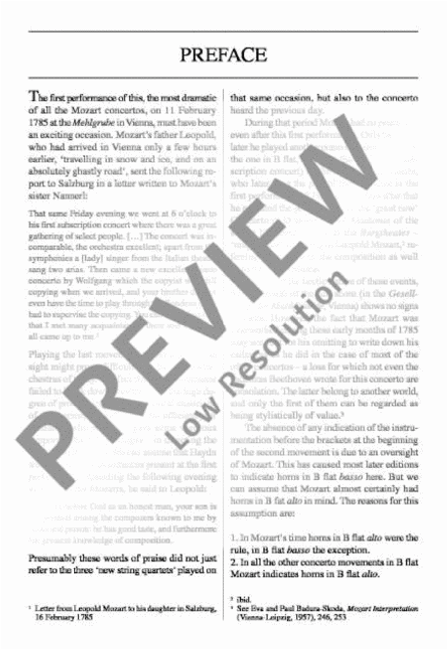 Concerto No. 20 D minor Orchestra scores gallery preview page 4