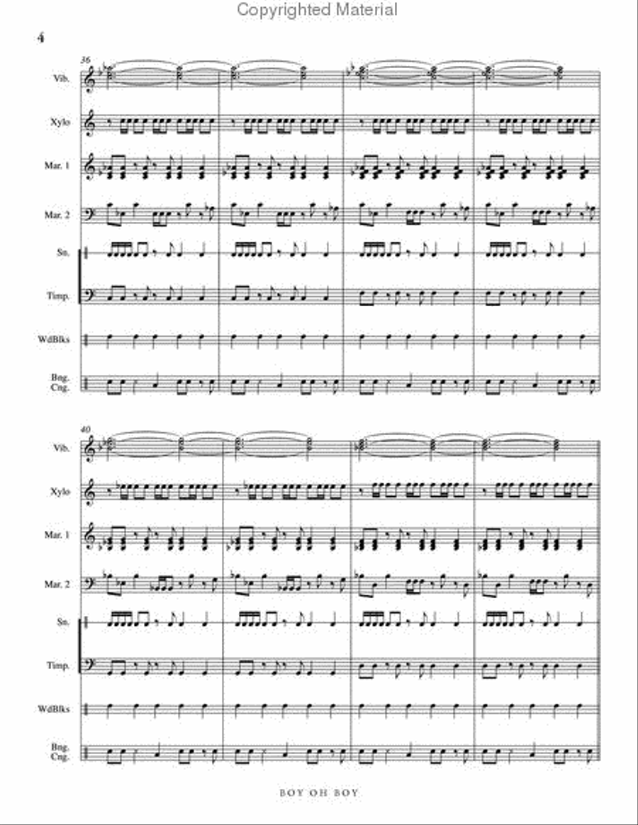 Boy, Oh Boy Percussion Ensemble scores gallery preview page 5
