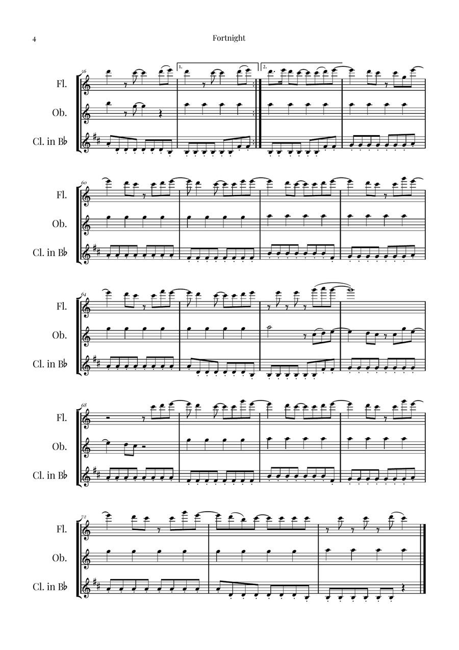 Fortnight Woodwind Trio scores gallery preview page 4