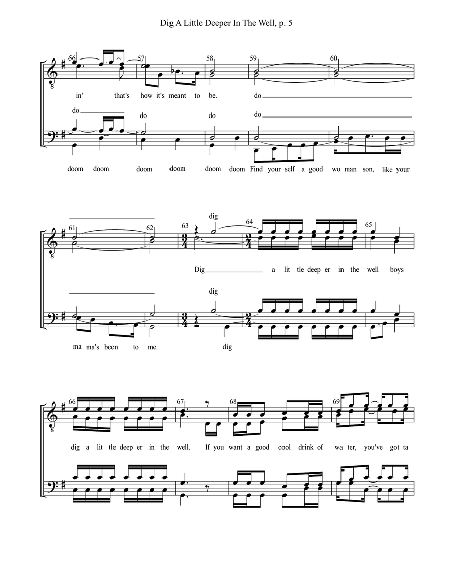 Dig A Little Deeper In The Well TTBB scores gallery preview page 5