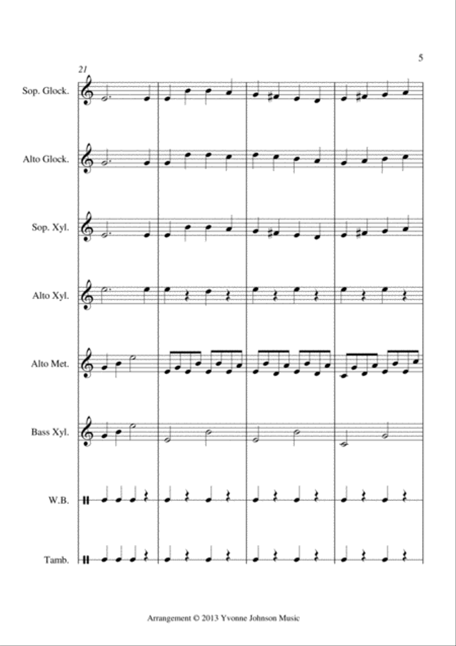 God Rest Ye Merry Gentleman - For Orff Ensemble Percussion Ensemble scores gallery preview page 5