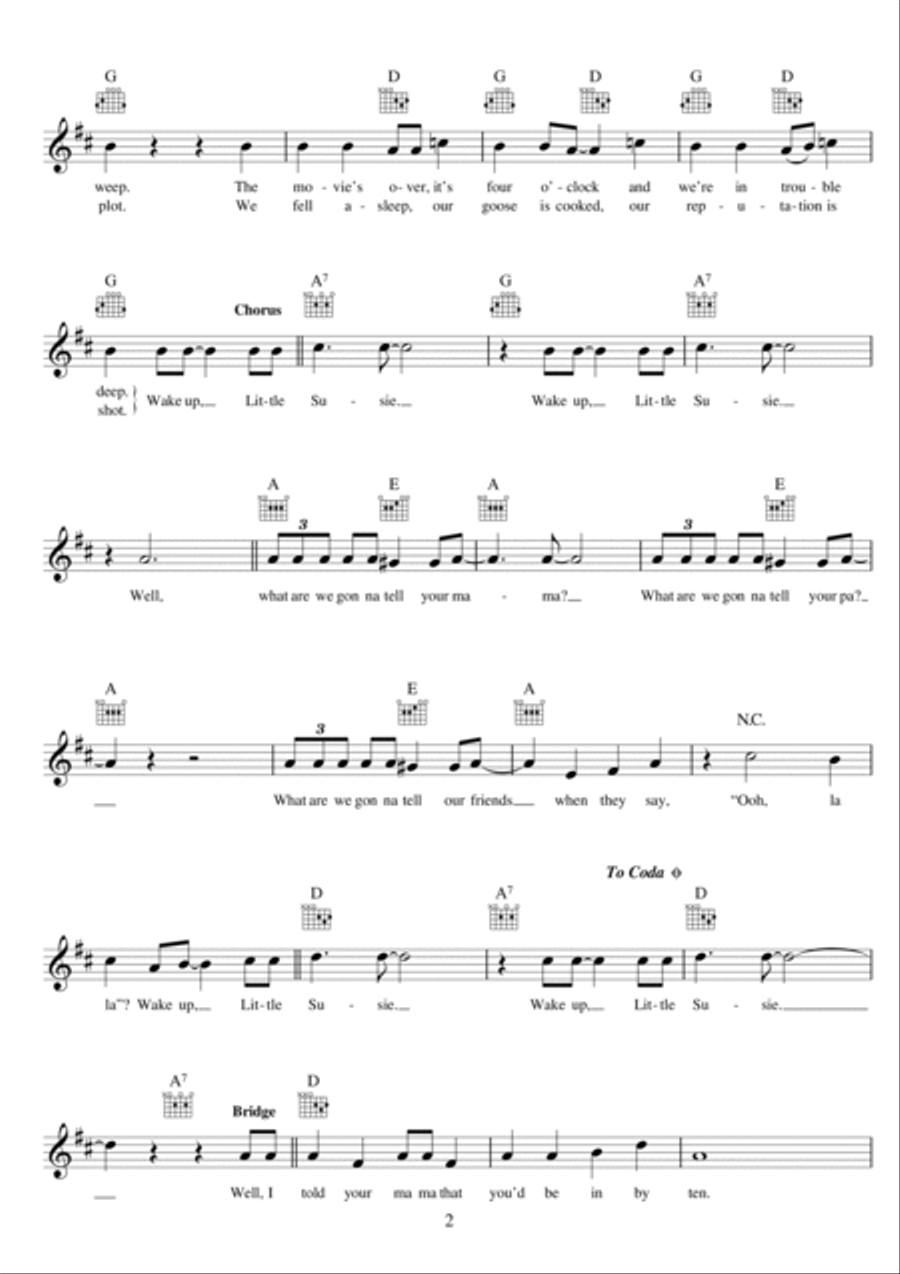 Wake Up Little Susie Wake Up Little Susie Piano scores gallery preview page 2
