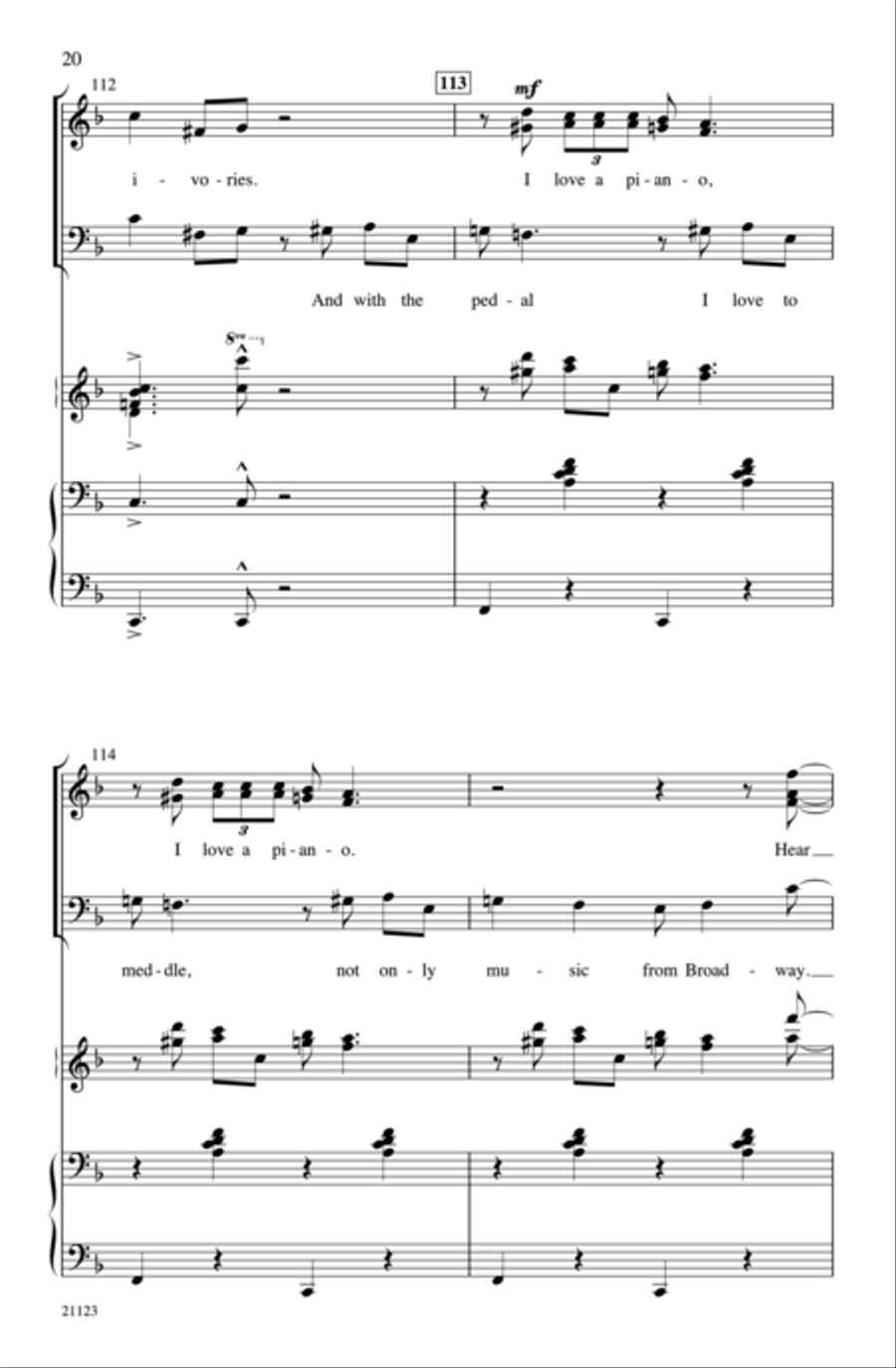 I Love a Piano 4-Part scores gallery preview page 44