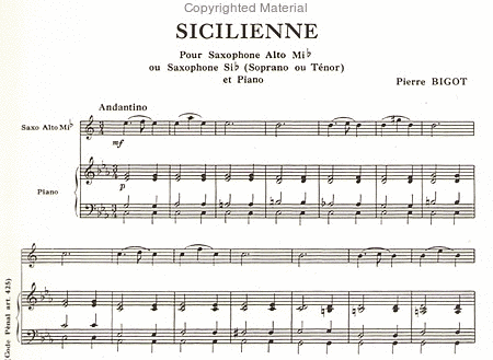 Sicilienne, soprano ou alto ou tenor