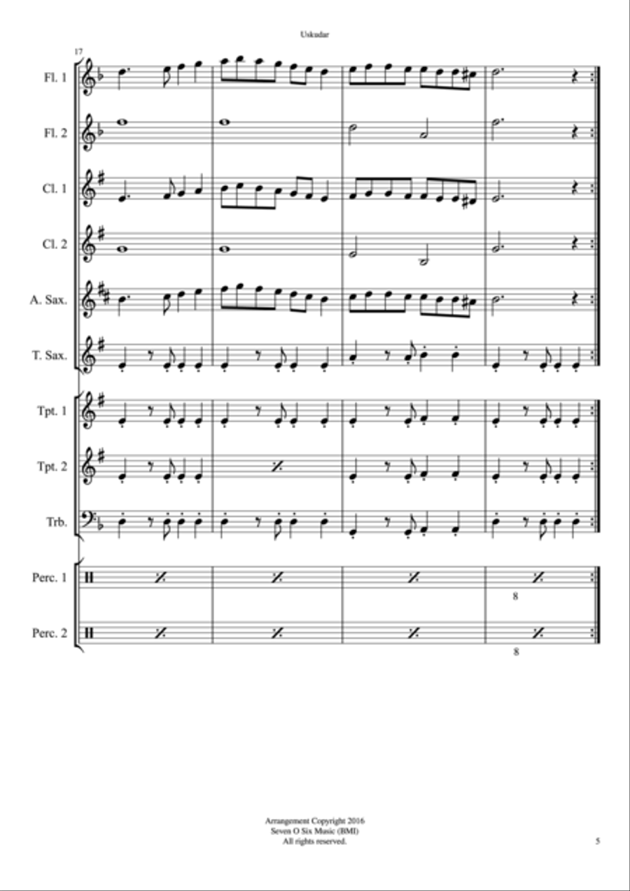 Uskudar Concert Band scores gallery preview page 6