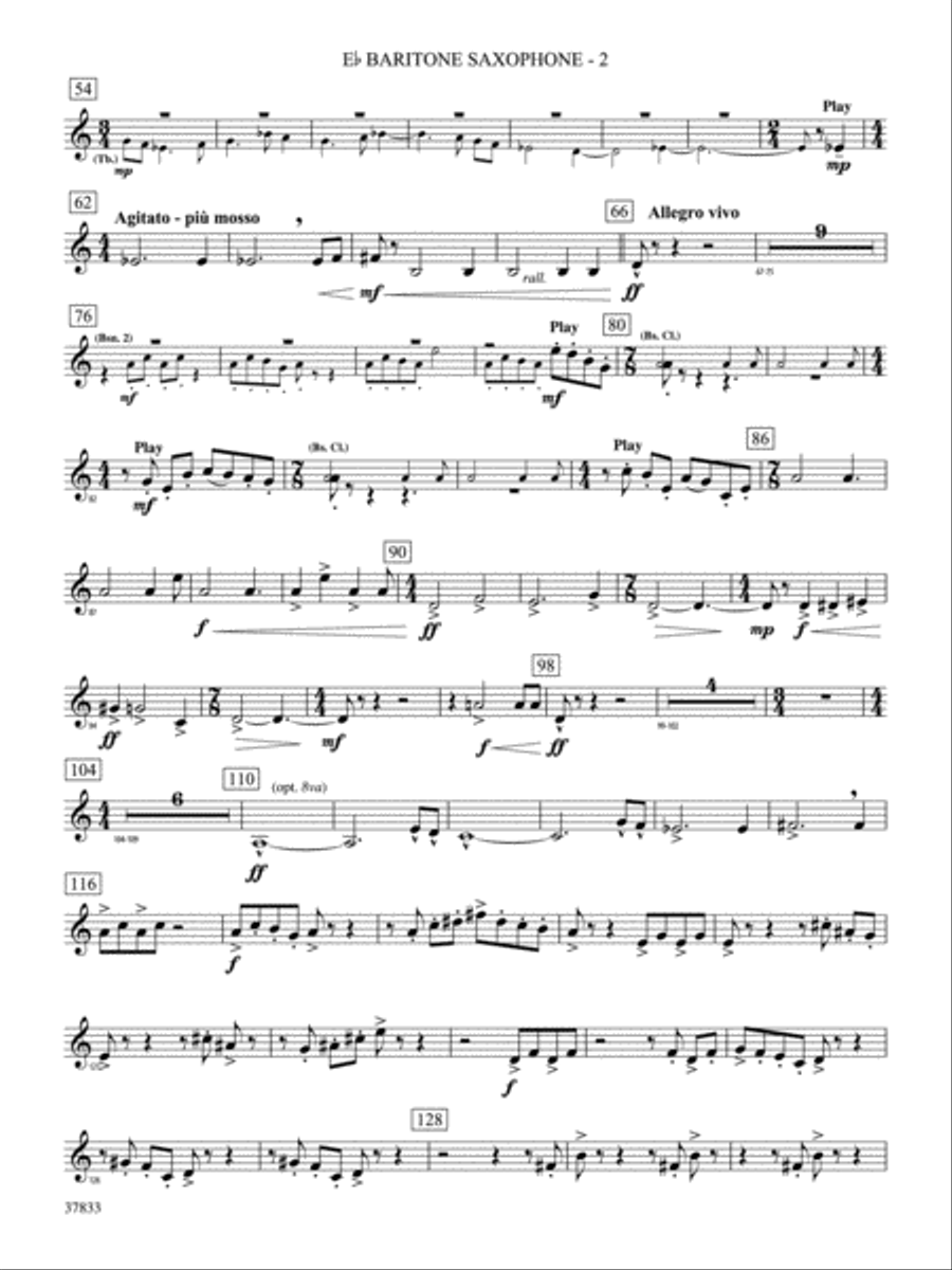 Symphonic Essay: E-flat Baritone Saxophone Concert Band scores gallery preview page 2