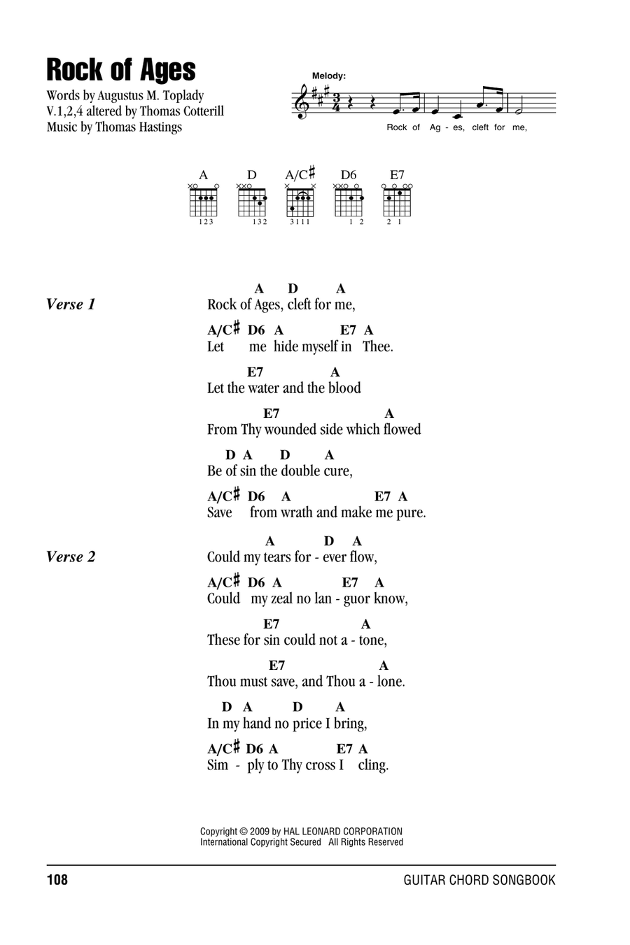 Rock Of Ages Easy Guitar scores gallery preview page 1