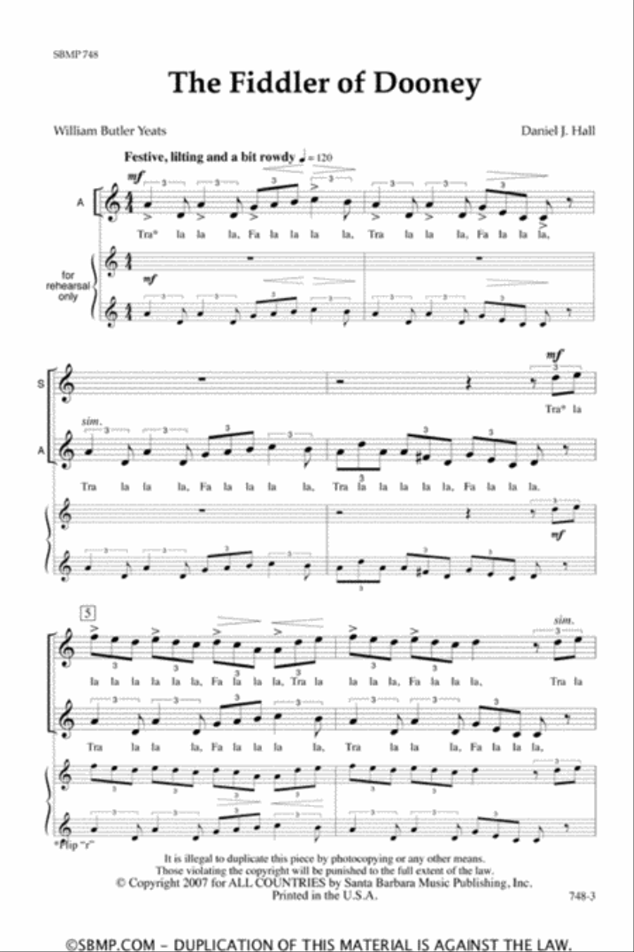 The Fiddler of Dooney - SATB Octavo 4-Part scores gallery preview page 2