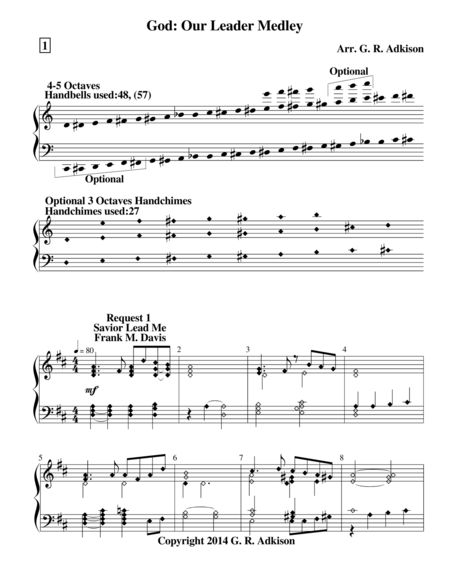 God: Our Leader Medley (for 4 and 5 octave handbell choirs) image number null