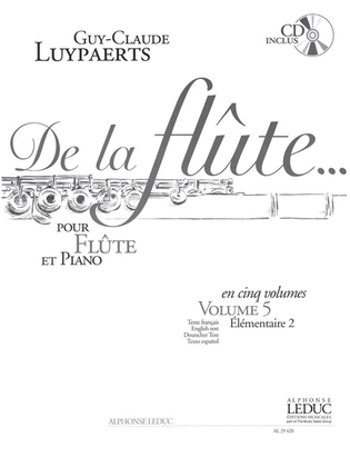 Book cover for De La Flute Vol.5 (flute & Piano) Avec Cd Al29421