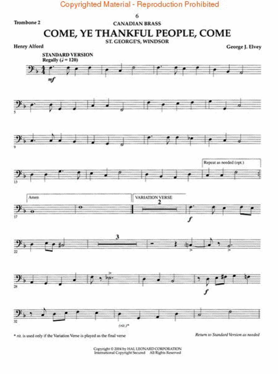 The Canadian Brass – 15 Favorite Hymns – Trombone 2