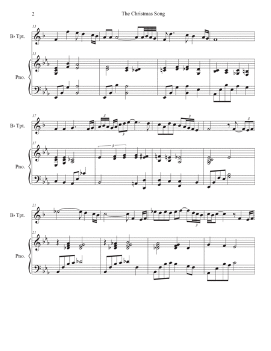 The Christmas Song (chestnuts Roasting On An Open Fire) B-Flat Trumpet scores gallery preview page 2