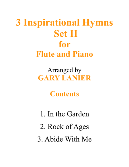 3 INSPIRATIONAL HYMNS, SET II (Duets for Flute & Piano) image number null