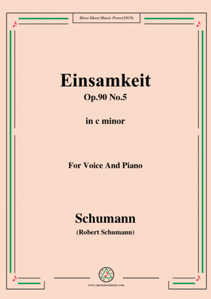 Book cover for Schumann-Einsamkeit,Op.90 No.5,in c minor,for Voice&Piano