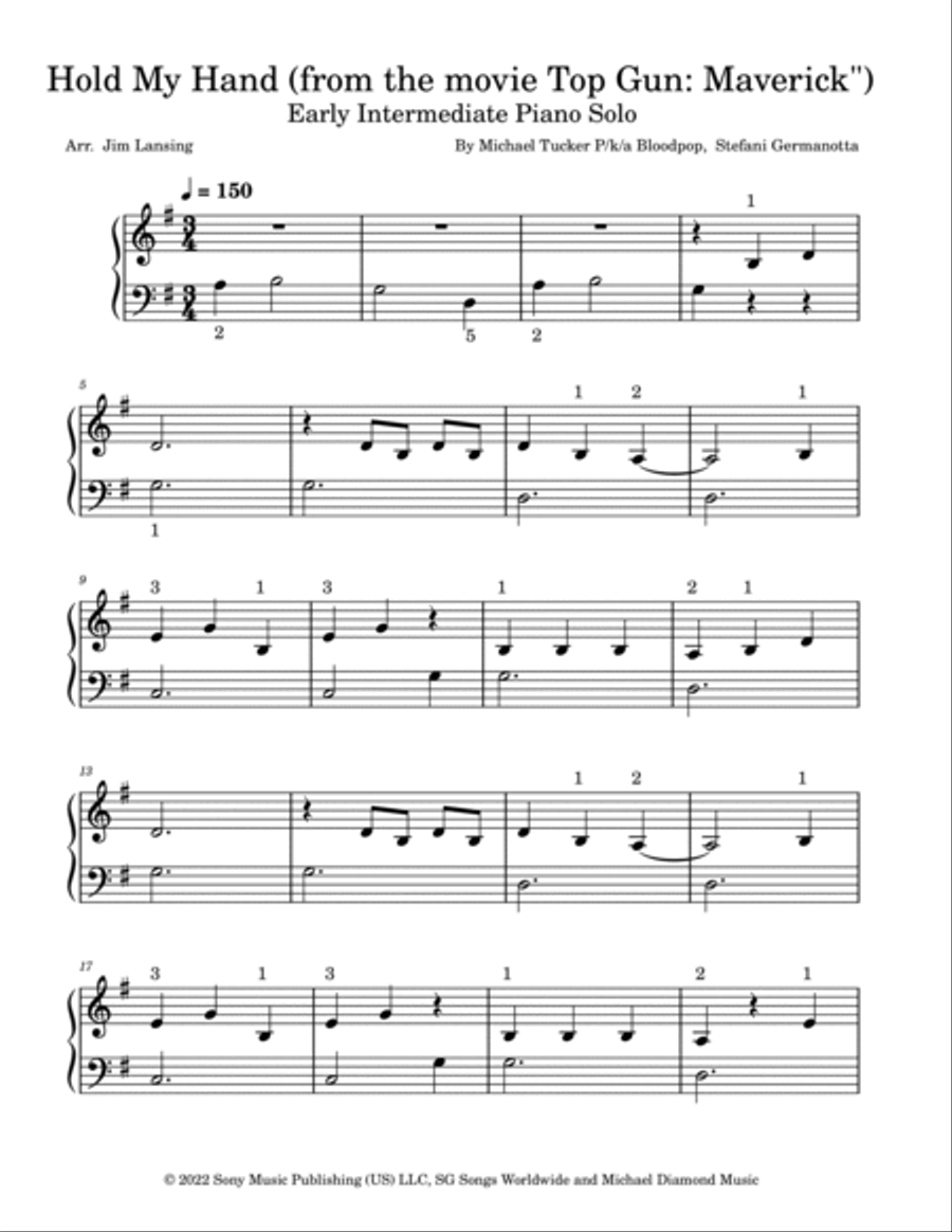 Hold My Hand Hold My Hand Piano Method scores gallery preview page 2