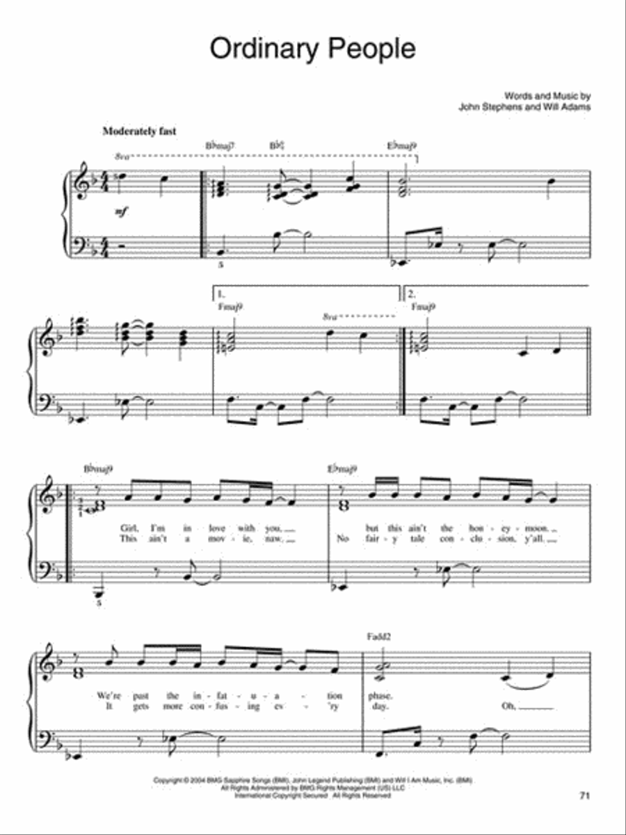 Beautiful Pop Ballads for Easy Piano Easy Piano scores gallery preview page 4