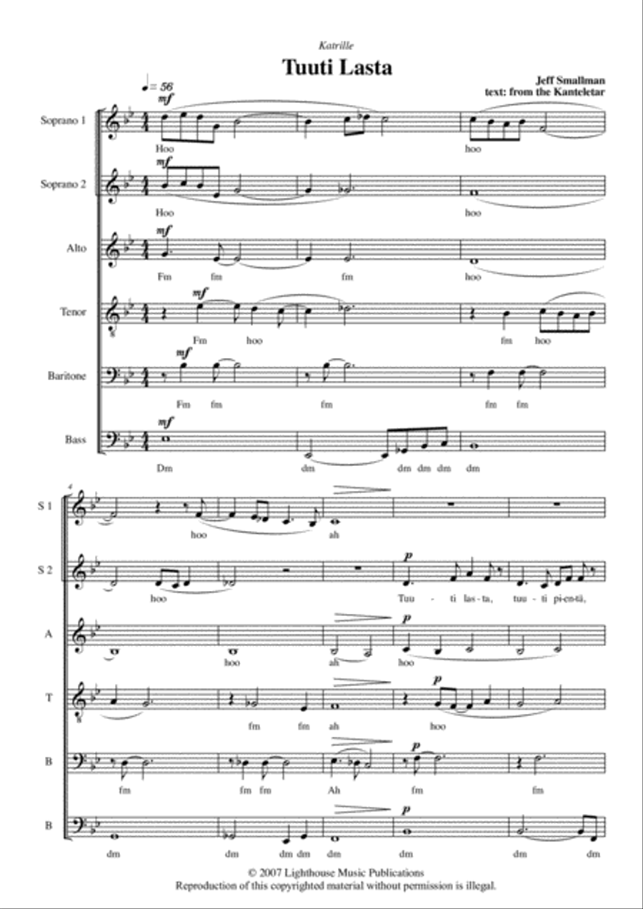 Tuuti Lasta Tuuti Lasta SSATBB scores gallery preview page 3