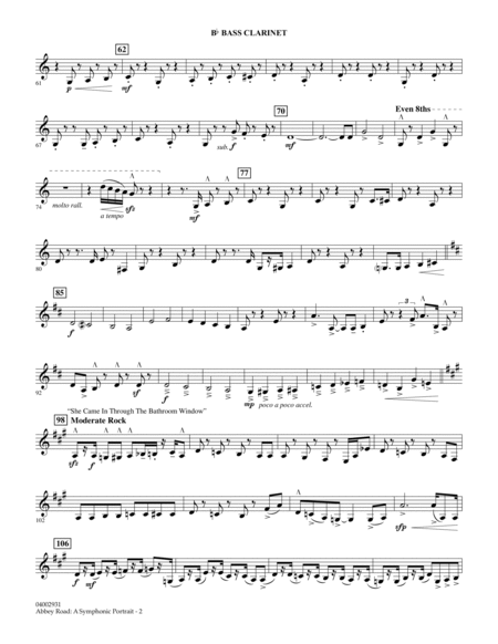 Abbey Road - A Symphonic Portrait - Bb Bass Clarinet